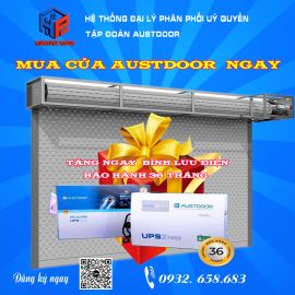 Mua cửa cuốn Austdoor tặng bình lưu điện thế hệ mới Z1000 bảo hành 3 năm.